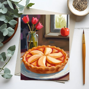 Appeltaart Aquarel Thanksgiving Feestdagenkaart