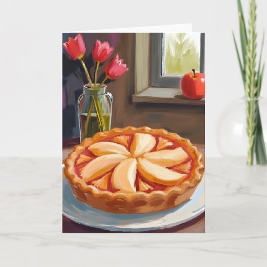 Appeltaart Aquarel Thanksgiving Kaart (Voorkant)