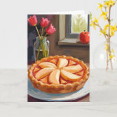 Appeltaart Aquarel Thanksgiving Kaart (Gele Bloem)