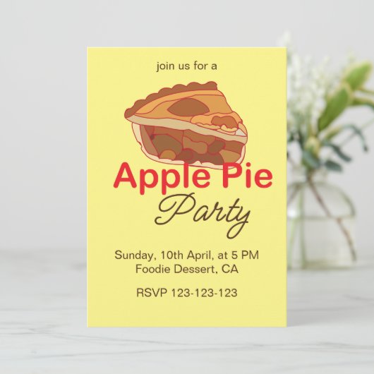 appeltaart dessertfeest kaart (Staand voorkant)