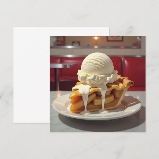 Appeltaart en vanille-ijs bij het diner (Voorkant / Achterkant)