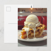 Appeltaart en vanille-ijs bij het diner briefkaart (Voorkant / Achterkant)