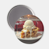 Appeltaart en vanille-ijs bij het diner magneet (Voorkant / Achterkant)