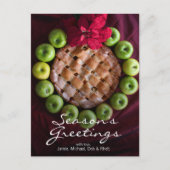 Appeltaart gemaakt om eruit te zien als kerstkrans feestdagenkaart (Voorkant)