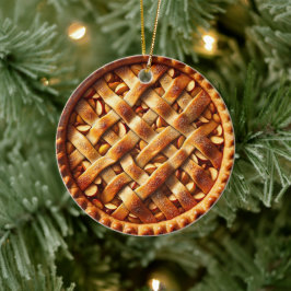 Appeltaart gepersonaliseerd voedsel Kerstmis Keramisch Ornament