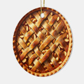 Appeltaart gepersonaliseerd voedsel Kerstmis Keramisch Ornament (Links)