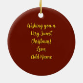 Appeltaart gepersonaliseerd voedsel Kerstmis Keramisch Ornament (Achterkant)