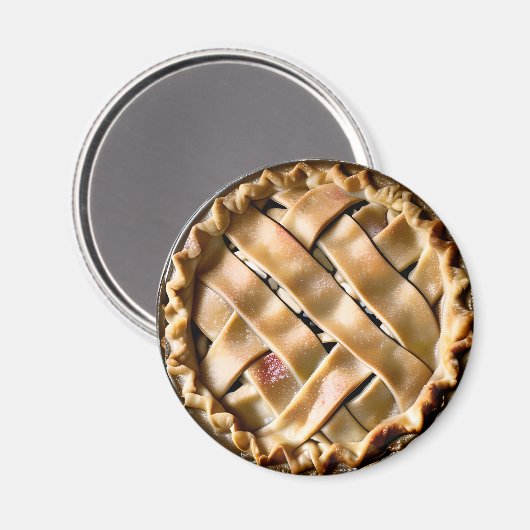 Appeltaart met een Fancy korst Magneet (Voorkant / Achterkant)