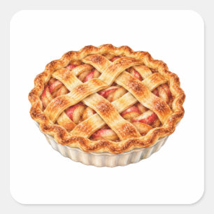 Appeltaart met een roosterkorst vierkante sticker