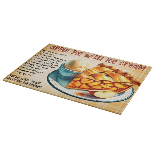 Appeltaart met ijsrecept snijplank (Hoek)