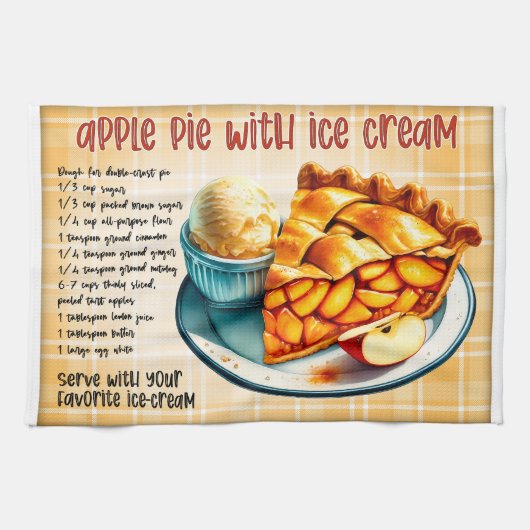 Appeltaart met ijsrecept theedoek (Horizontaal)