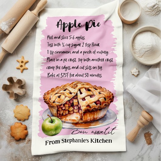 Appeltaart recept gepersonaliseerd theedoek