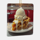 Appeltaart, vanille-ijsje Kerstmis Keramisch Ornament (Rechts)