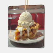 Appeltaart, vanille-ijsje Kerstmis Keramisch Ornament (Links)