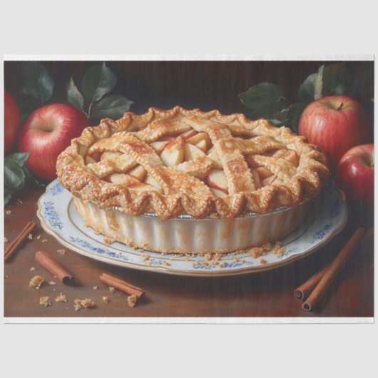 Appeltaart Vintage Geïnspireerde Schildering Decou Tissuepapier (Voorkant)
