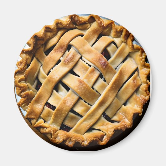 Appeltaartkorst realistisch magneet (Voorkant)