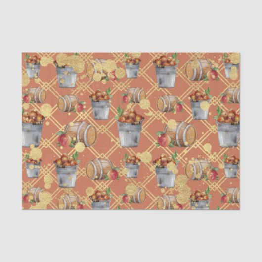 Appeltonnen (Ontwerp 8 Geel/Oranje Serie) Tissuepapier (Voorkant)