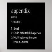 Appendix Definition Appendicitis Appendectomy Poster (Voorkant)