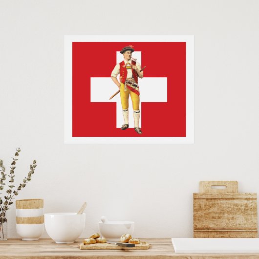 Appenzell Innerrhoden Trachten Swiss Flag Poster (Keuken)