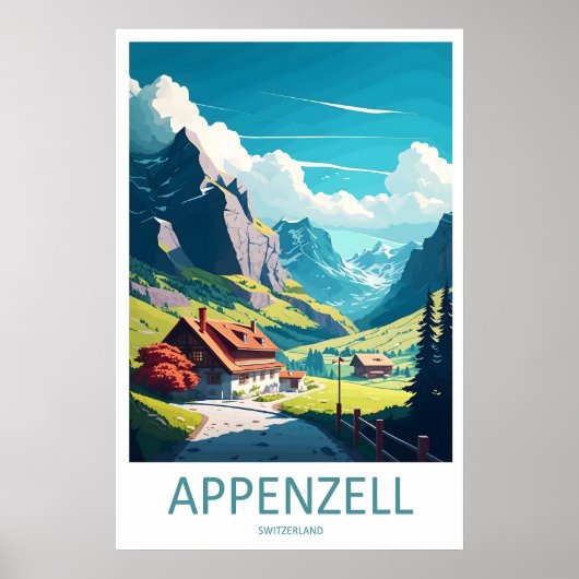Appenzell Reispark Nationaal Vintage Poster Ski (Voorkant)