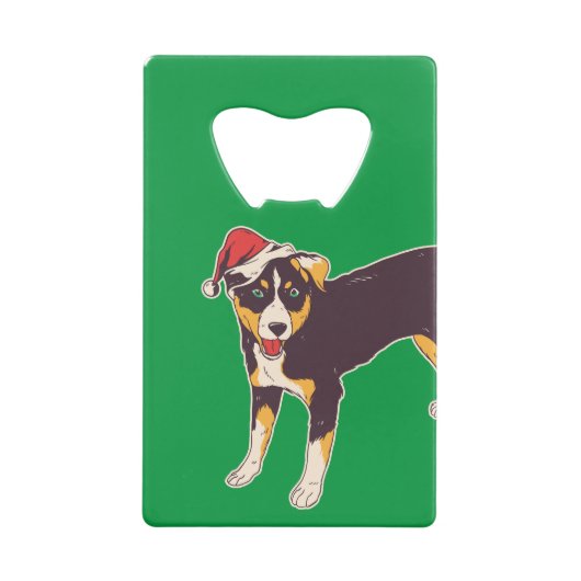 Appenzeller Dog Kerstmis Creditkaart Flessenopener (Achterkant)