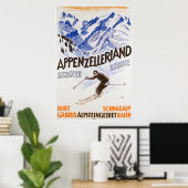 Appenzellerland, Schnee Sonne, Travel Ski Poster (Thuiskantoor)