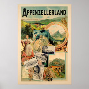 Appenzellerland, Zwitserland, Travel Ski Poster