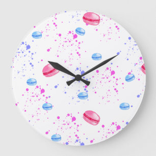 Appetitie makelaars in waterverf splatters mini grote klok