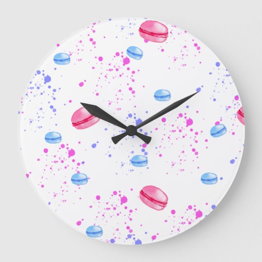 Appetitie makelaars in waterverf splatters mini grote klok (Voorkant)