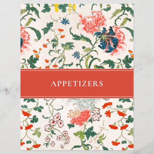 Appetizer Recipe Divider | Stijlvolle Floral (Achterkant)