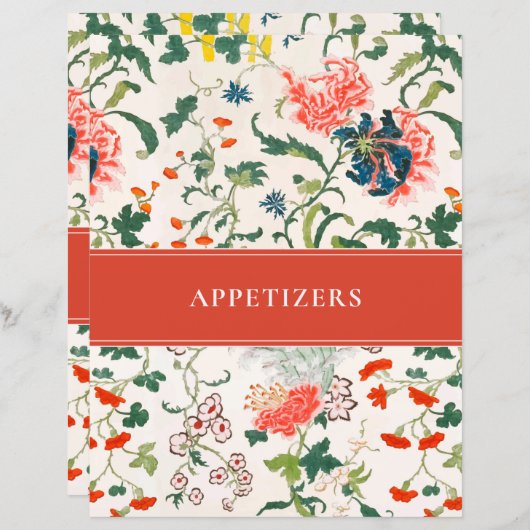 Appetizer Recipe Divider | Stijlvolle Floral (Voorkant / Achterkant)