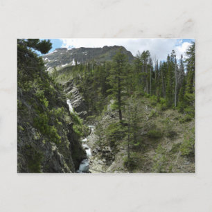 Appistoki-waterval en -piek in Glacier National Pa Briefkaart