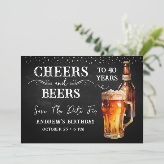 Applaus en Bier elk Jaar Sla de Datum op Kaart (Staand voorkant)