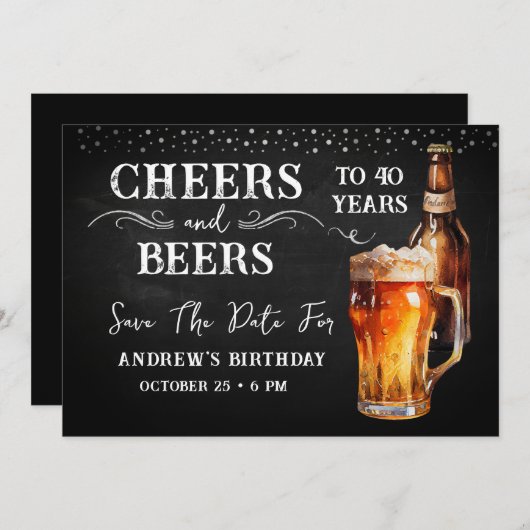 Applaus en Bier elk Jaar Sla de Datum op  Kaart (Voorkant / Achterkant)