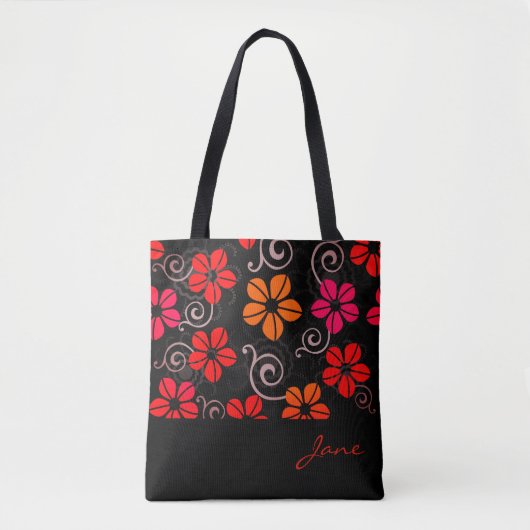 Applaus Flower Gepersonaliseerde Canvas tas (Voorkant)