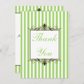 Applaus groen, wit, bruin strepe - Hartelijk dank  Bedankkaart (Voorkant / Achterkant)
