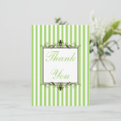 Applaus groen, wit, bruin strepe - Hartelijk dank  Bedankkaart (Staand voorkant)