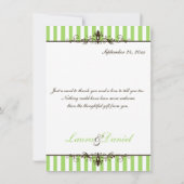 Applaus groen, wit, bruin strepe - Hartelijk dank  Bedankkaart (Achterkant)