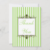 Applaus groen, wit, bruin strepe - Hartelijk dank  Bedankkaart (Voorkant)