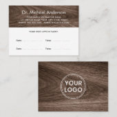 Applaus voor de aanschaf van hout met aangepaste l afsprakenkaartje (Voorkant / Achterkant)