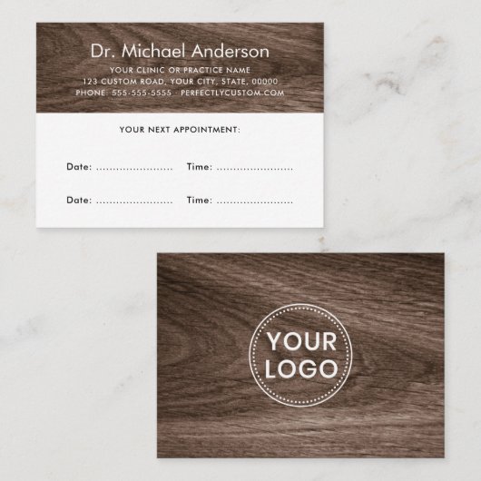 Applaus voor de aanschaf van hout met aangepaste l afsprakenkaartje (Voorkant / Achterkant)