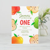 Apple 1e verjaardag bushel van vun Birthday Kaart (Staand voorkant)