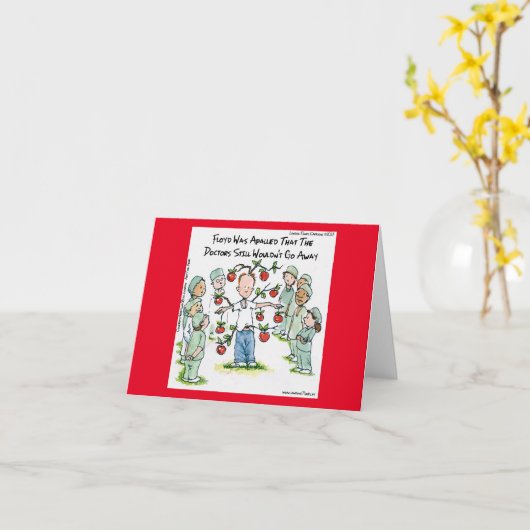 Apple A Day Grappige Strip Rick London Kaart (Gele Bloem)