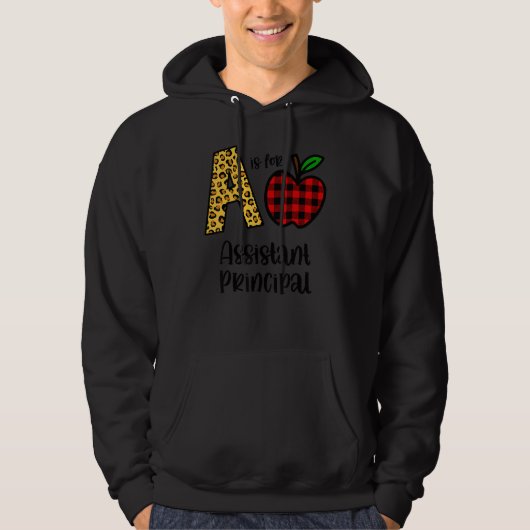 Apple A Is Voor Assistent Directeur Terug Naar Sch Hoodie (Voorkant)