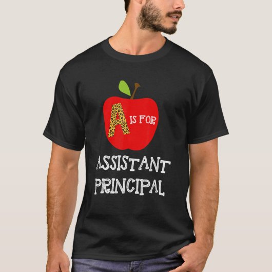 Apple A is voor hoofdassistent terug naar school T-shirt (Voorkant)