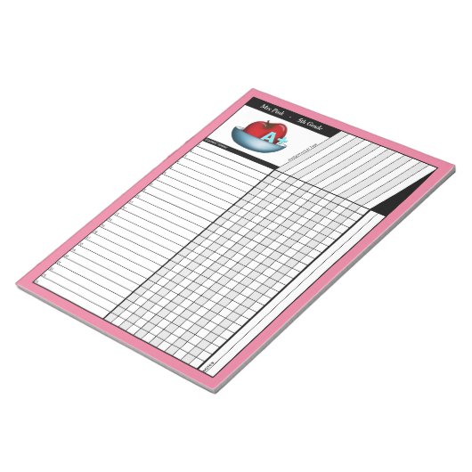 Apple A+ Roze Notitieblok van de Grade Sheets van (Schuin)