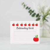 Apple-aanmoediging van leraar voor kinderen kaart (Staand voorkant)