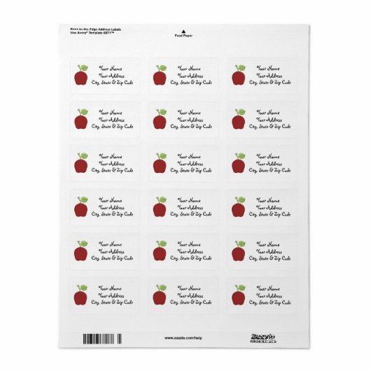 Apple adresetiketten etiket (Full Sheet)