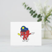 Apple als politieagent met klokkenluider en baton briefkaart (Staand voorkant)