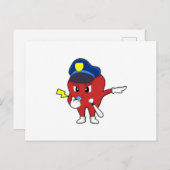 Apple als politieagent met klokkenluider en baton briefkaart (Voorkant / Achterkant)